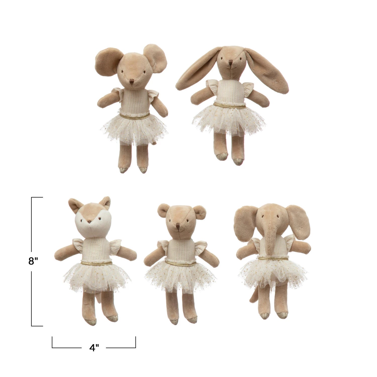 Plush Ballerina Animal - Box Turtle