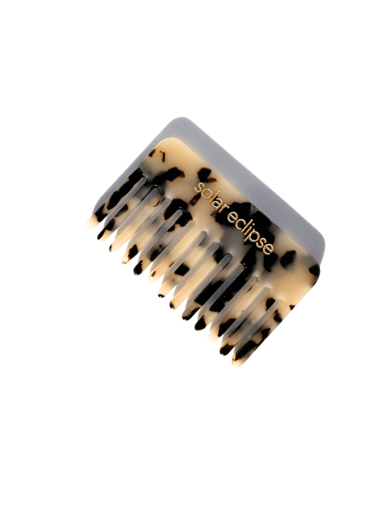 Pocket Size Wide Tooth Acetate Hair Comb - Box Turtle
