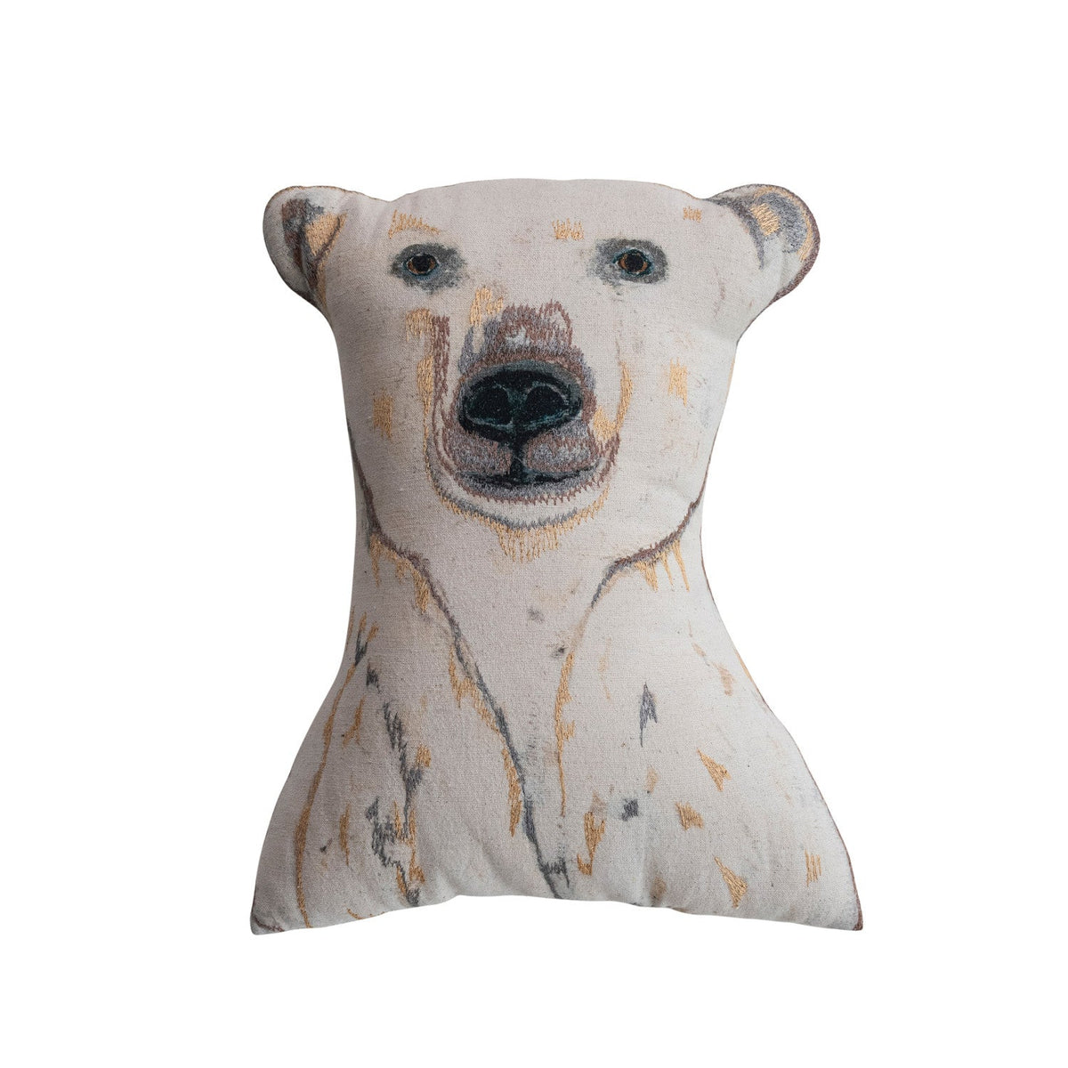 Polar Bear Embroidered Pillow - Box Turtle