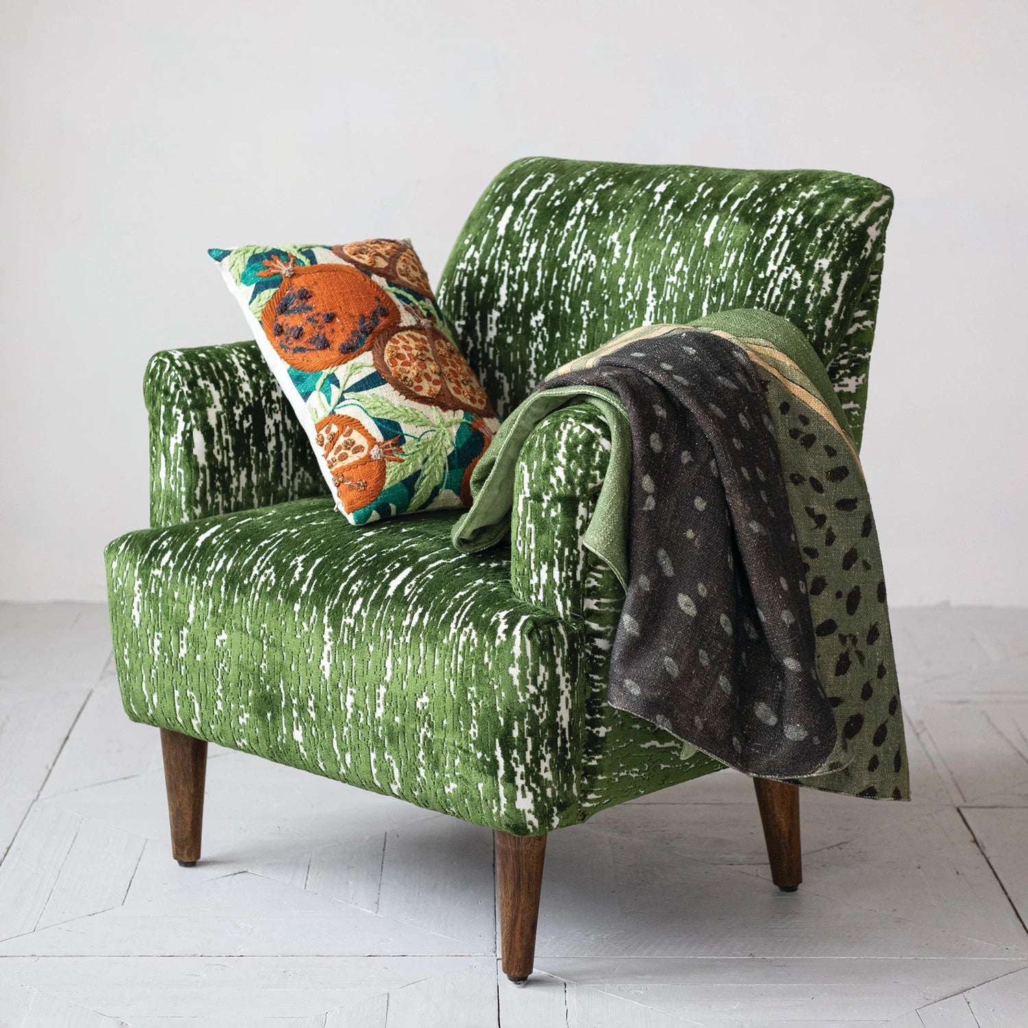 Pomegranates Slub Lumbar Pillow - Box Turtle