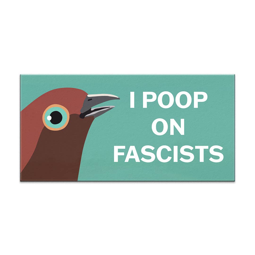 Poop on Fascists Car Magnet - Box Turtle