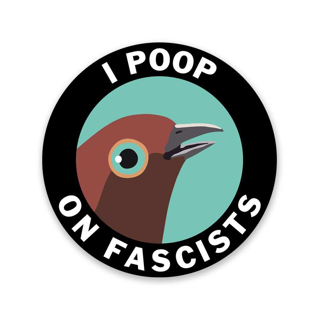 Poop on Fascists Sticker - Box Turtle
