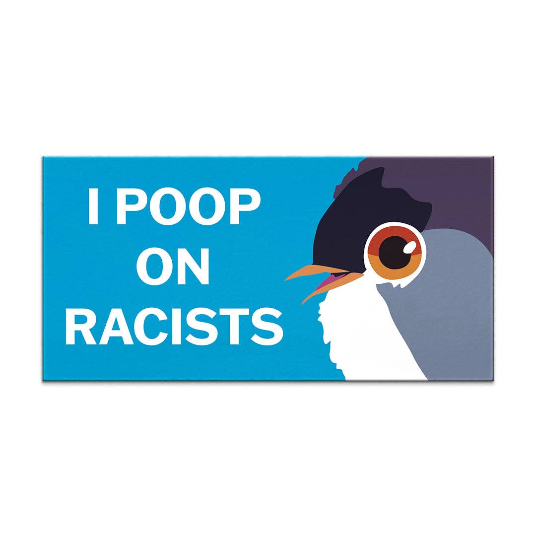 Poop on Racists Car Magnet - Box Turtle