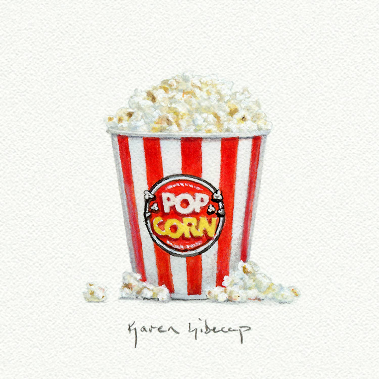 Popcorn Miniature Watercolor Print - Box Turtle
