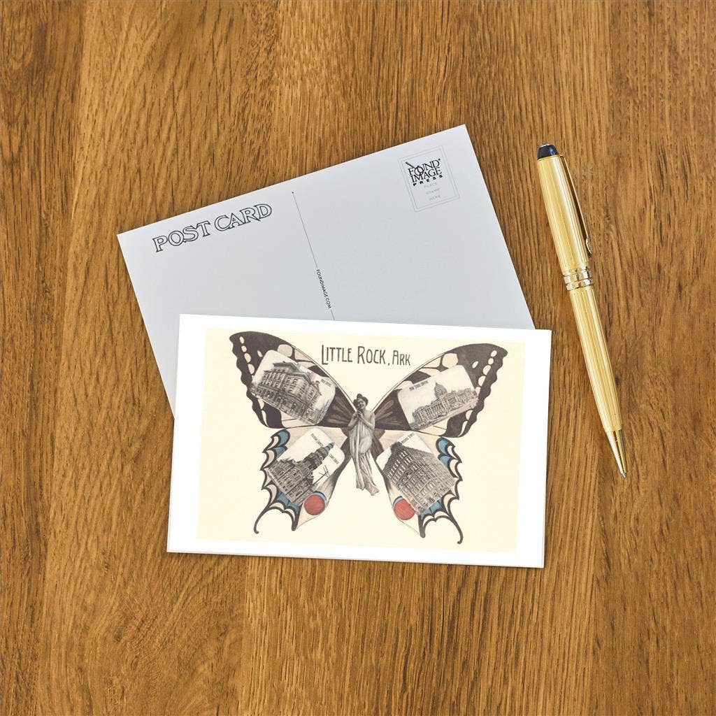 Postcard Butterfly Woman - Little Rock, Arkansas - Box Turtle
