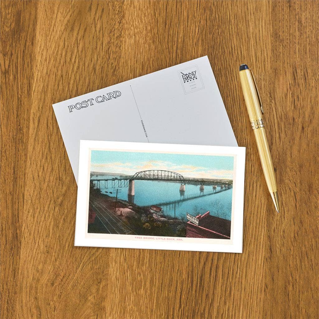 Postcard - Free Bridge, Little Rock - Box Turtle