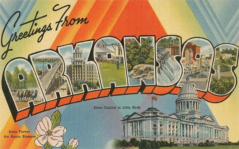 Postcard - Greetings from Arkansas - Box Turtle