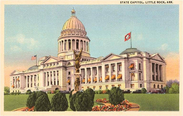 Postcard - State Capitol, Little Rock - Box Turtle