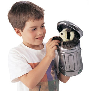 Raccoon in Trash Can Puppet