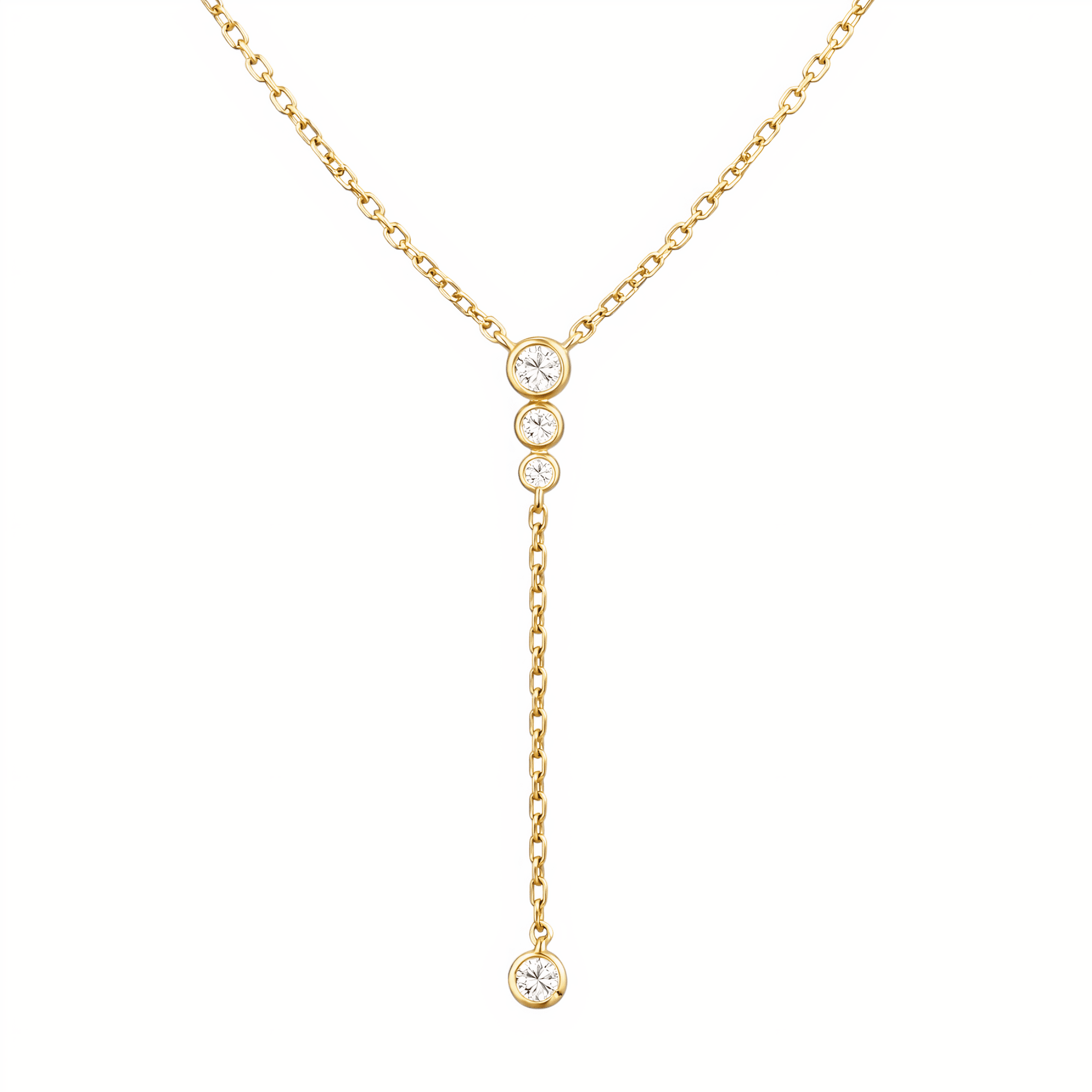 Rain Pave Y Lariat Necklace - Box Turtle