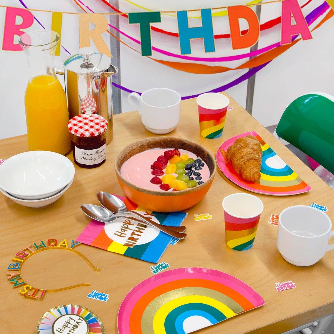 Rainbow Birthday Headband - Box Turtle
