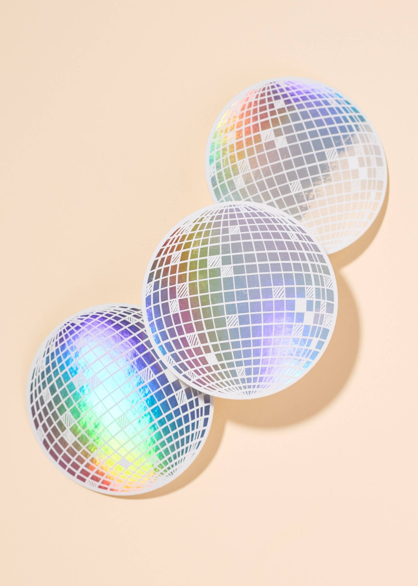 Rainbow Holographic Disco Ball Sticker - Box Turtle