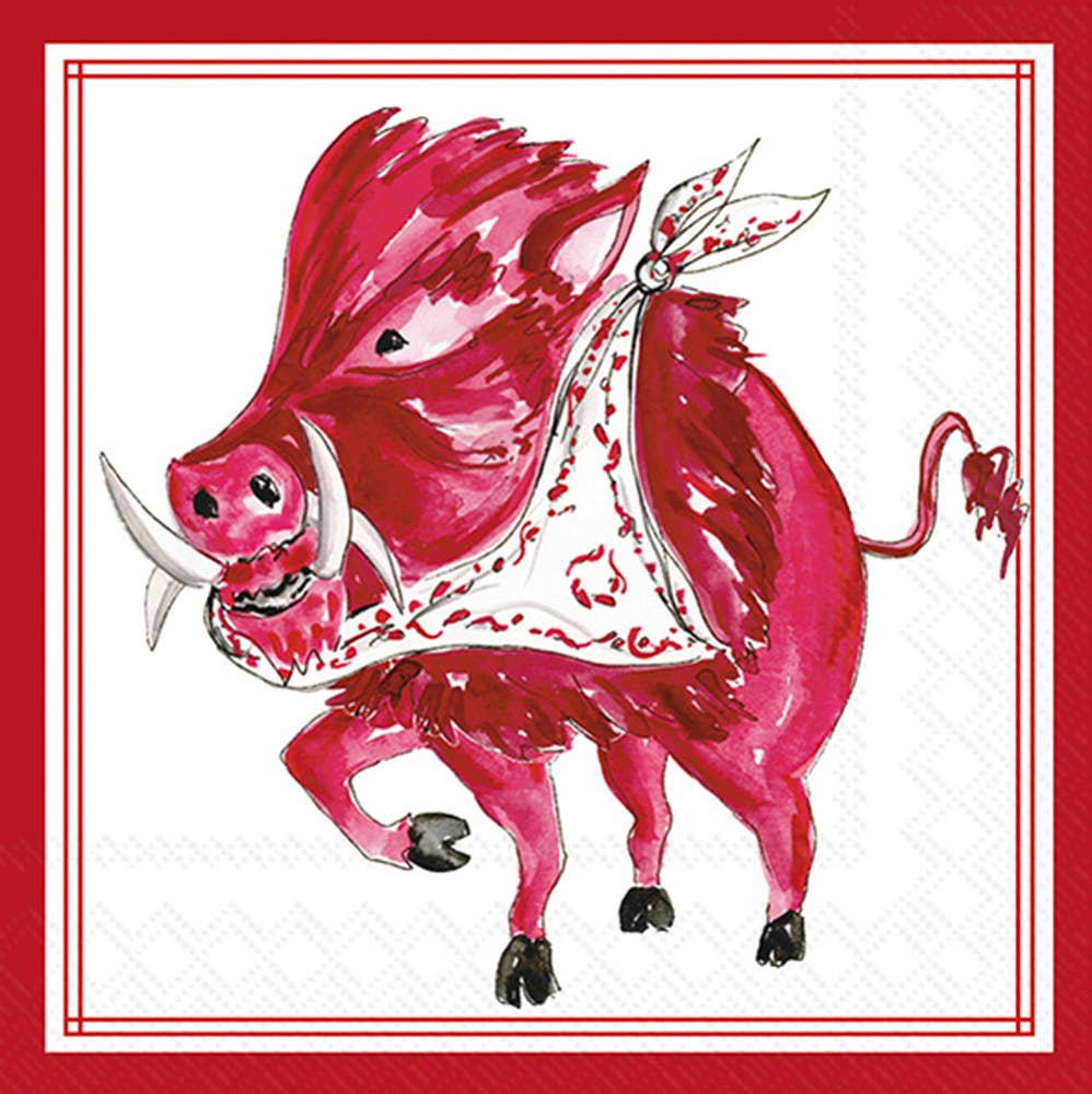 Razorback Cocktail Napkins - Box Turtle