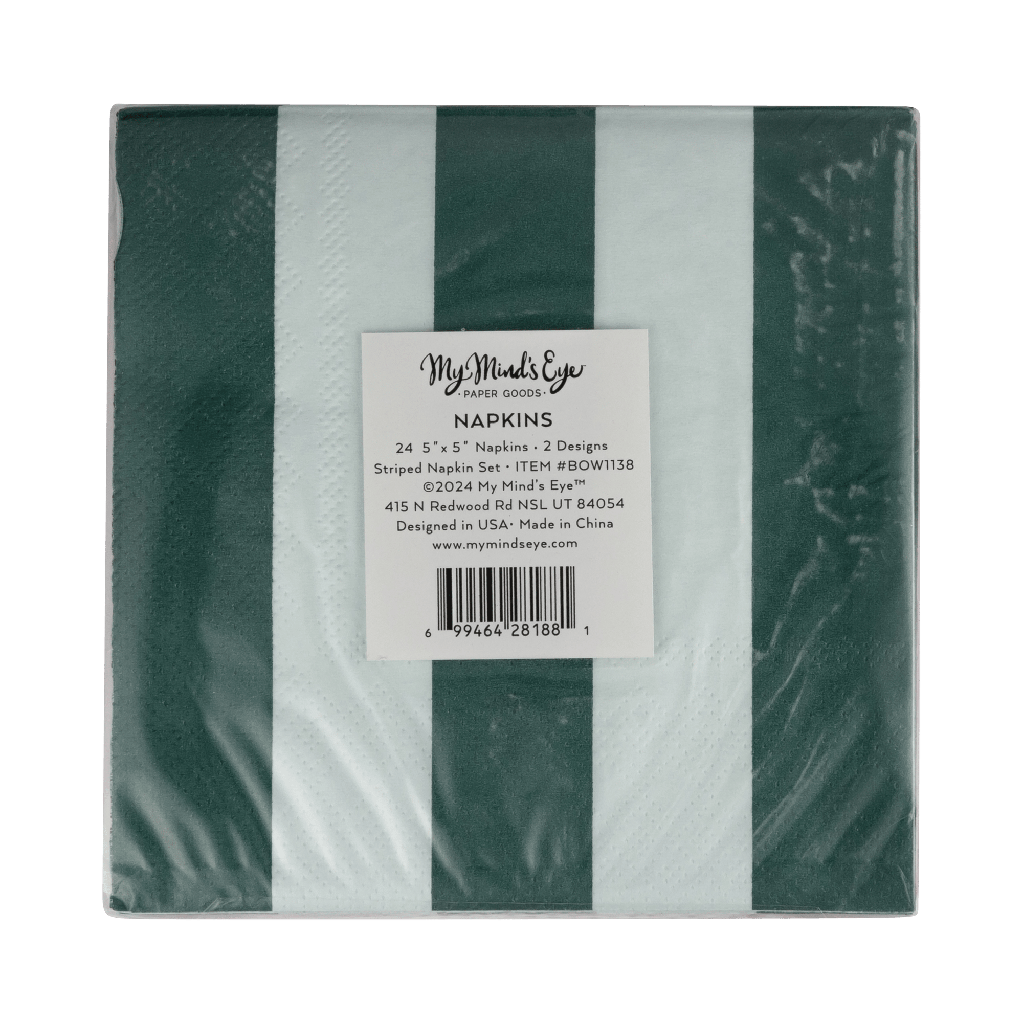 Red and Pink & Green and Mint Striped Napkin Set - Box Turtle