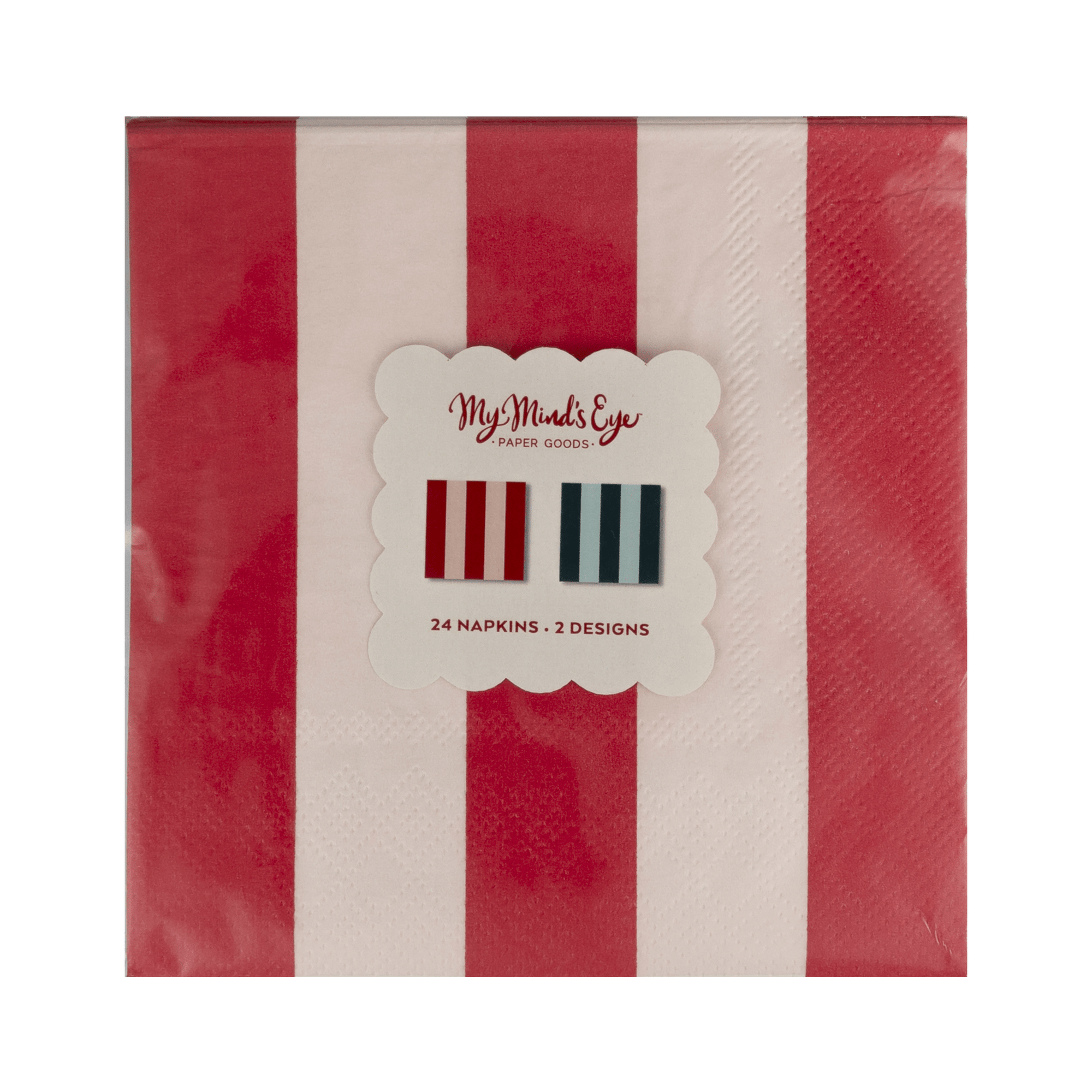 Red and Pink & Green and Mint Striped Napkin Set - Box Turtle