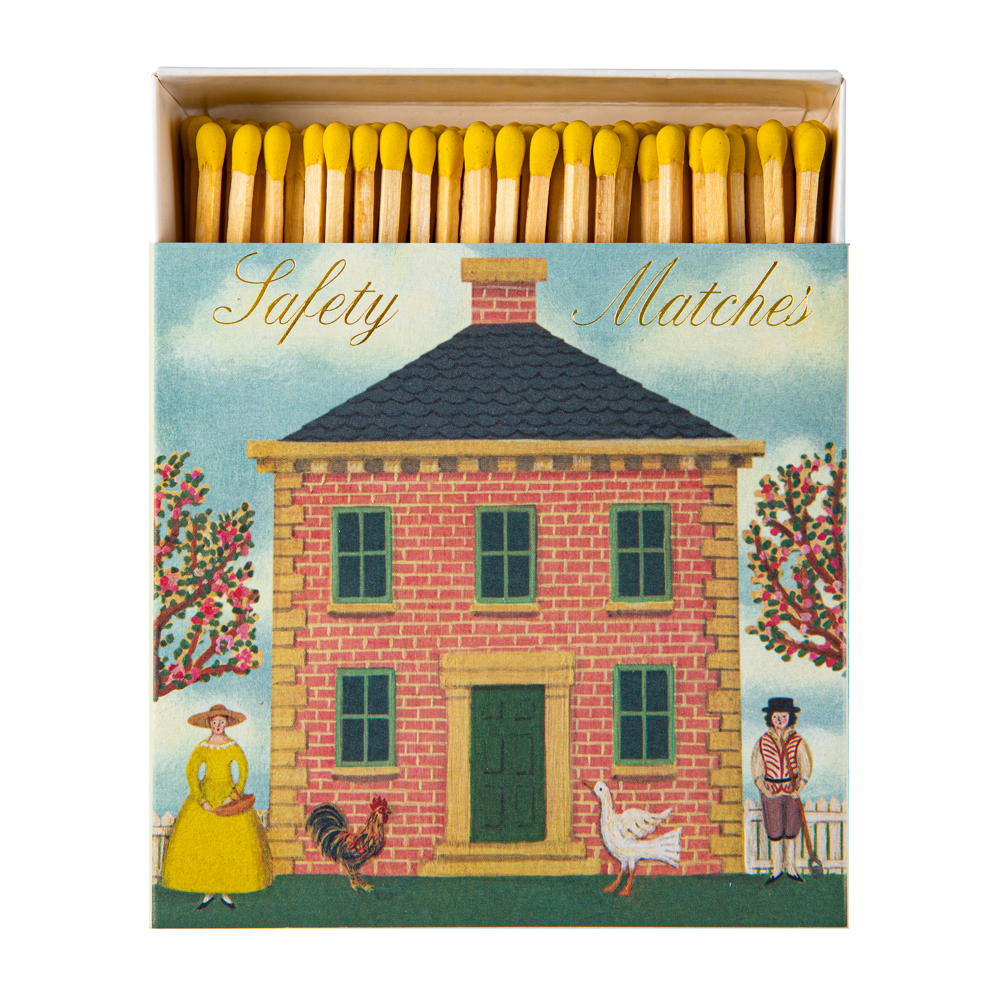 Red Brick - Square Safety Matches - Box Turtle