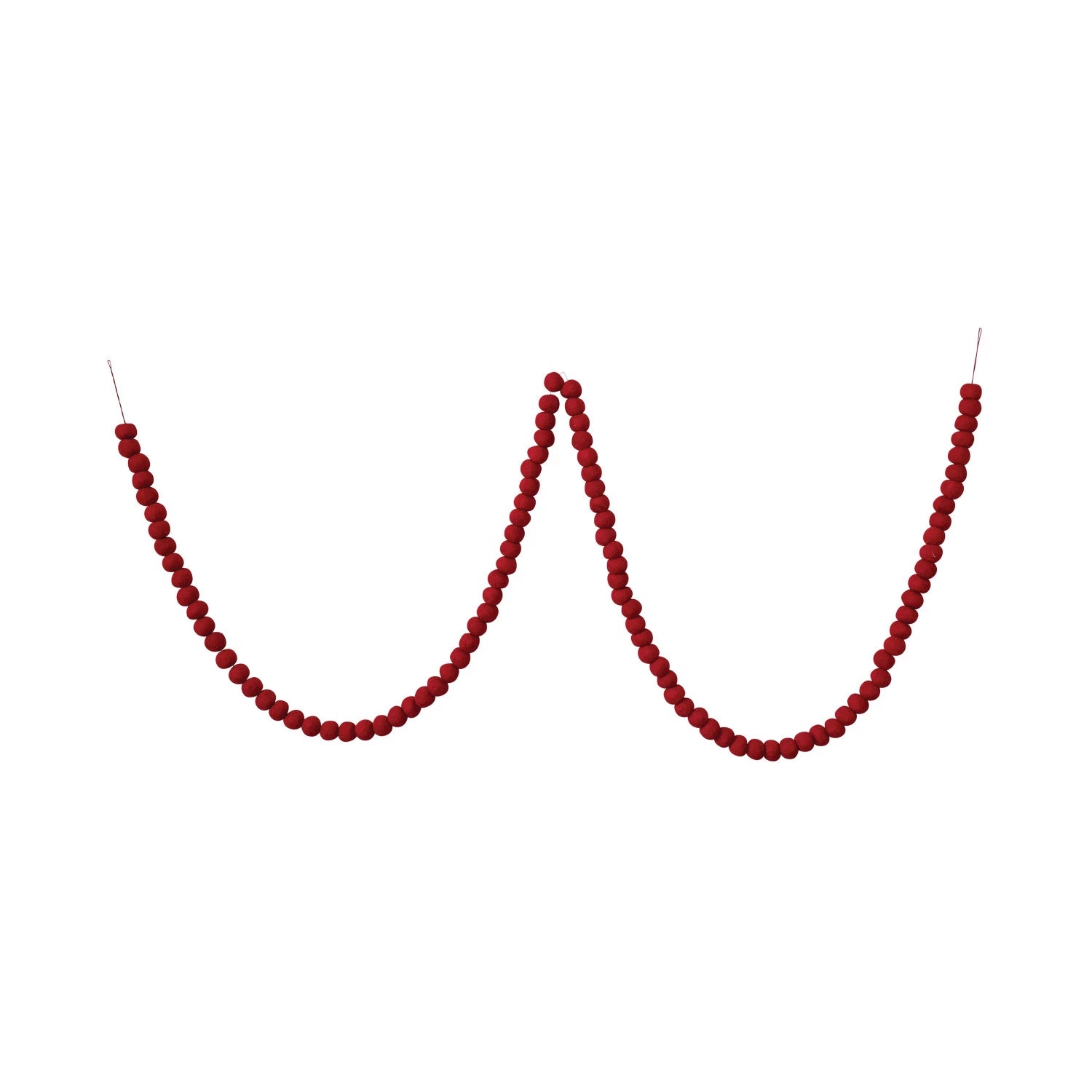 Red Felt Ball Garland - Box Turtle