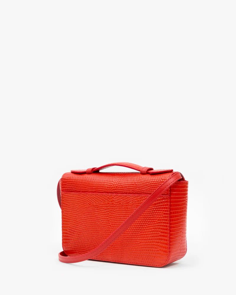 Red Glossy Lizard Kathryn Bag - Box Turtle