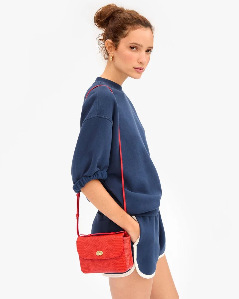 Red Glossy Lizard Kathryn Bag - Box Turtle