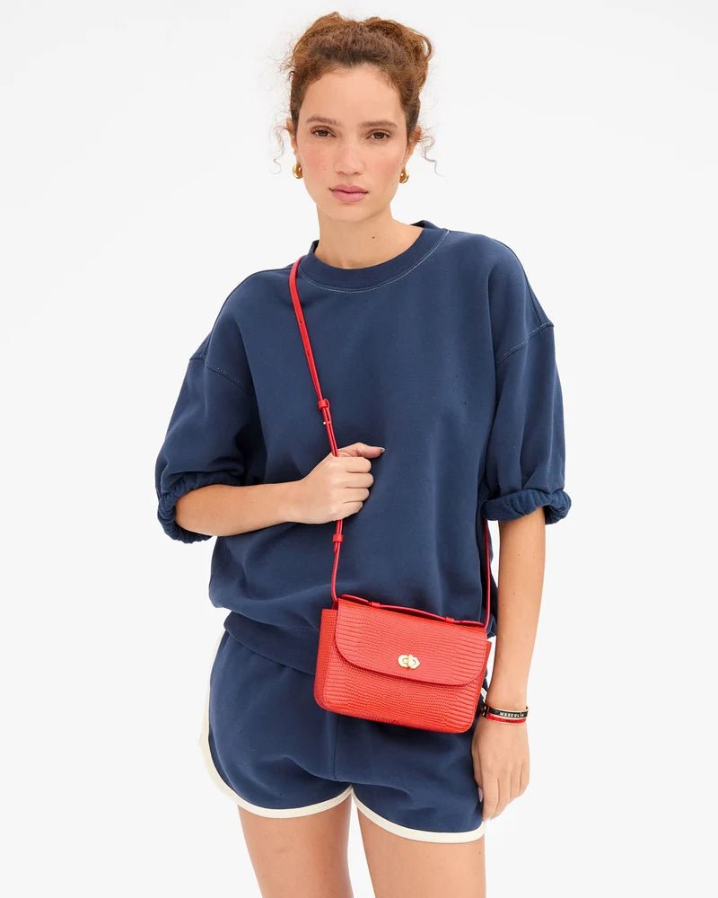 Red Glossy Lizard Kathryn Bag - Box Turtle