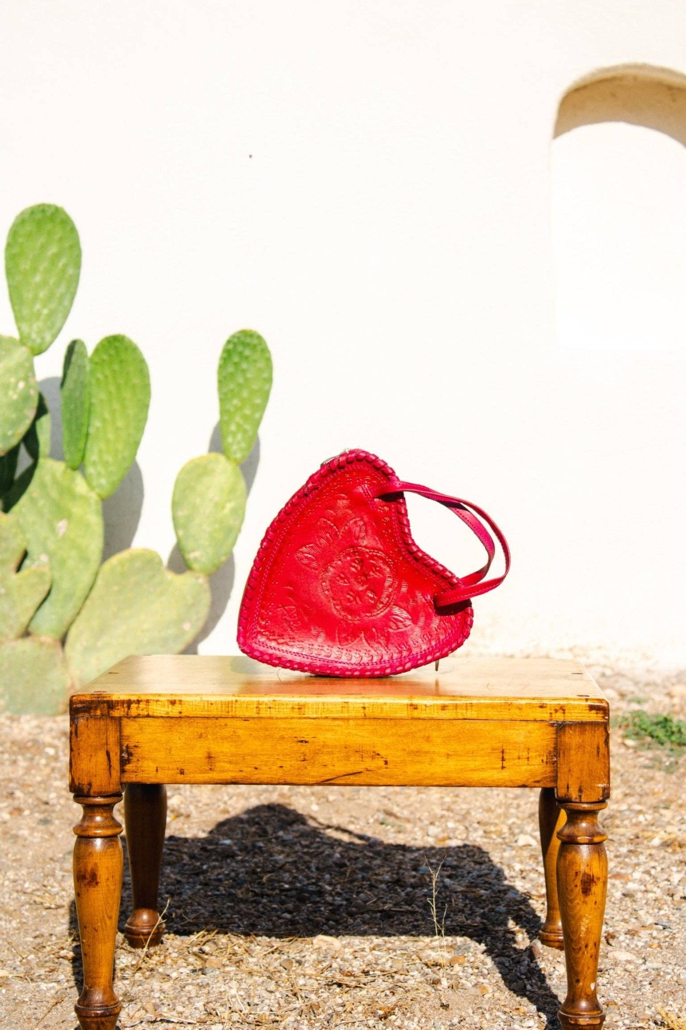 Red Heart Leather Purse - Box Turtle