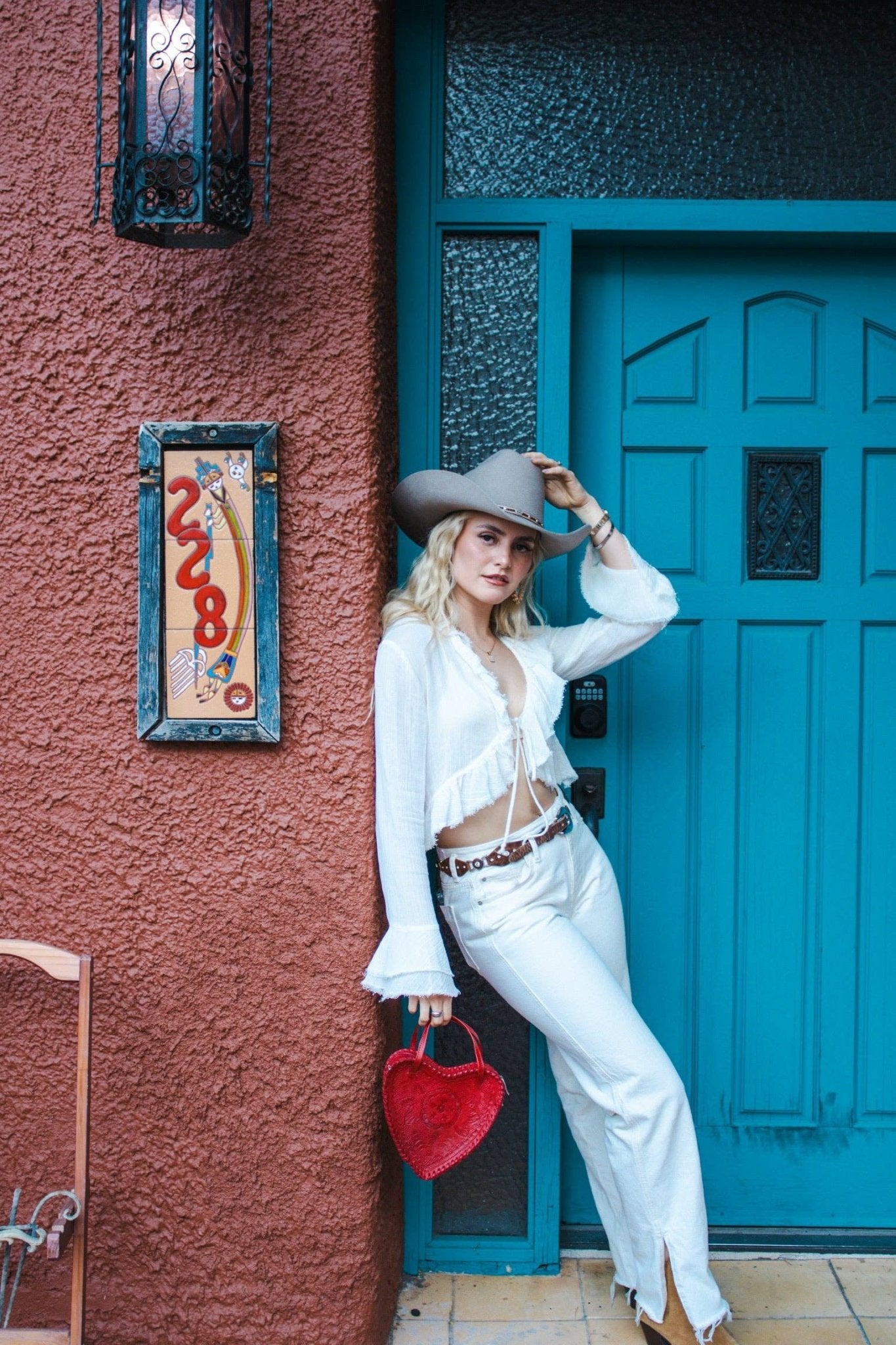 Red Heart Leather Purse - Box Turtle