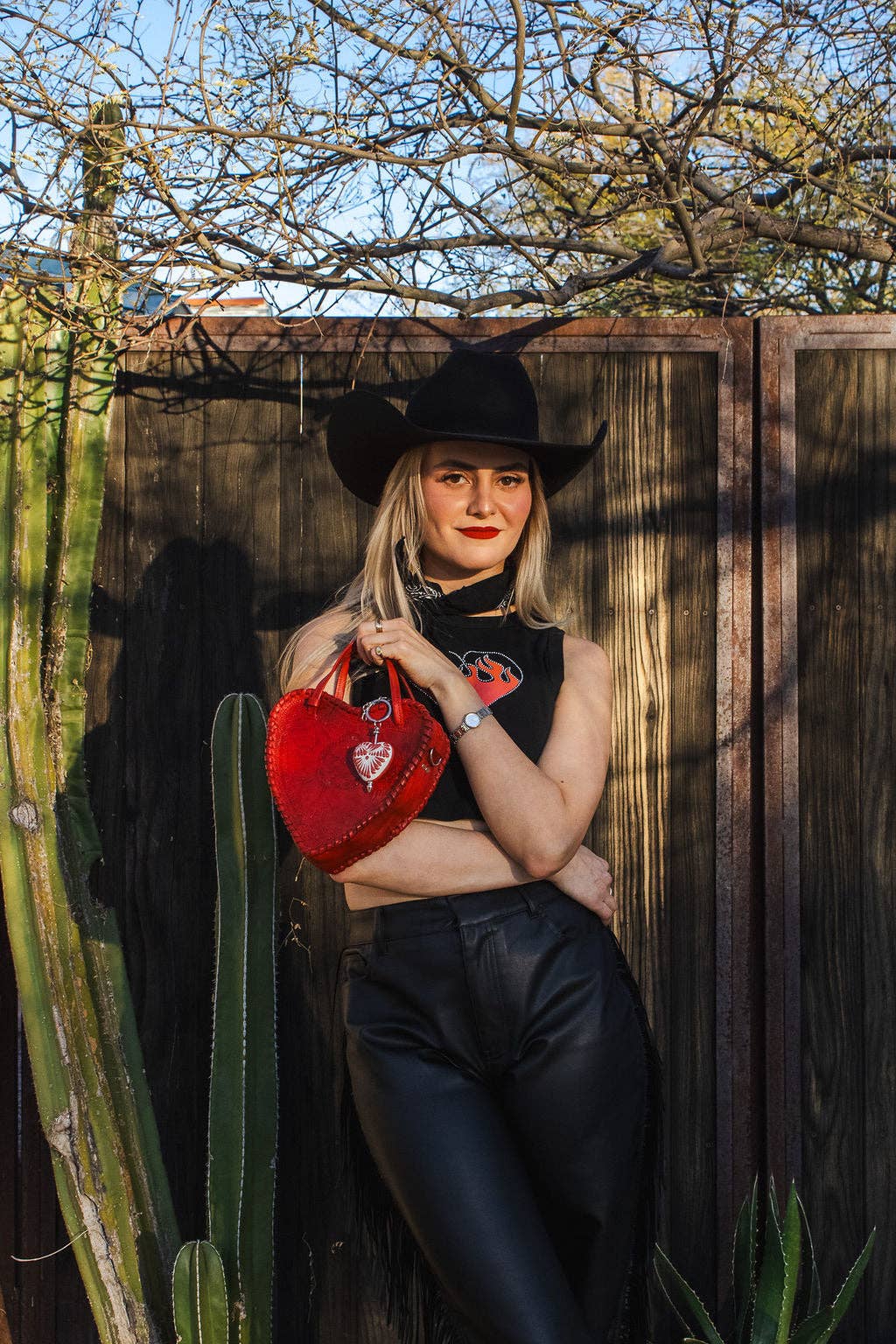 Red Heart Leather Purse - Box Turtle