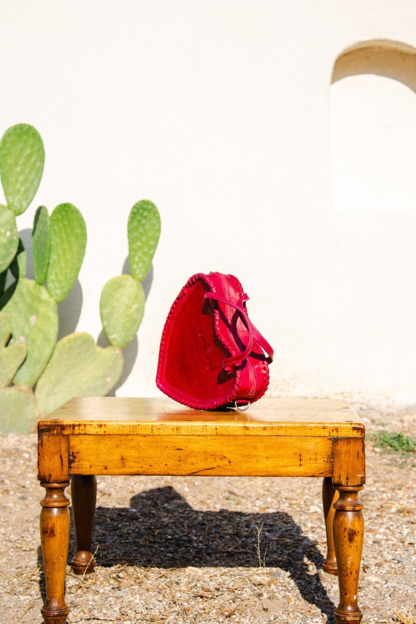 Red Heart Leather Purse - Box Turtle