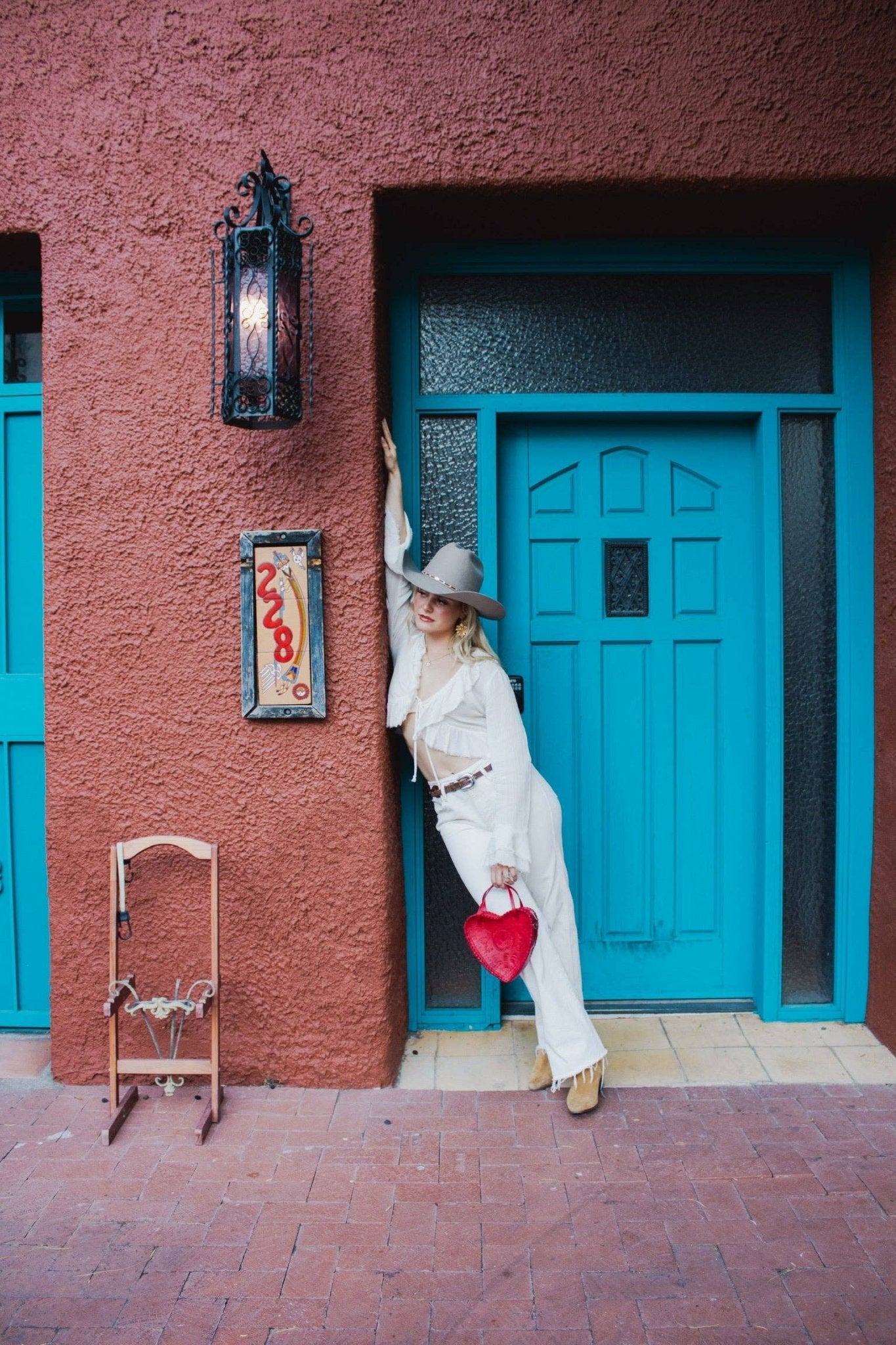 Red Heart Leather Purse - Box Turtle