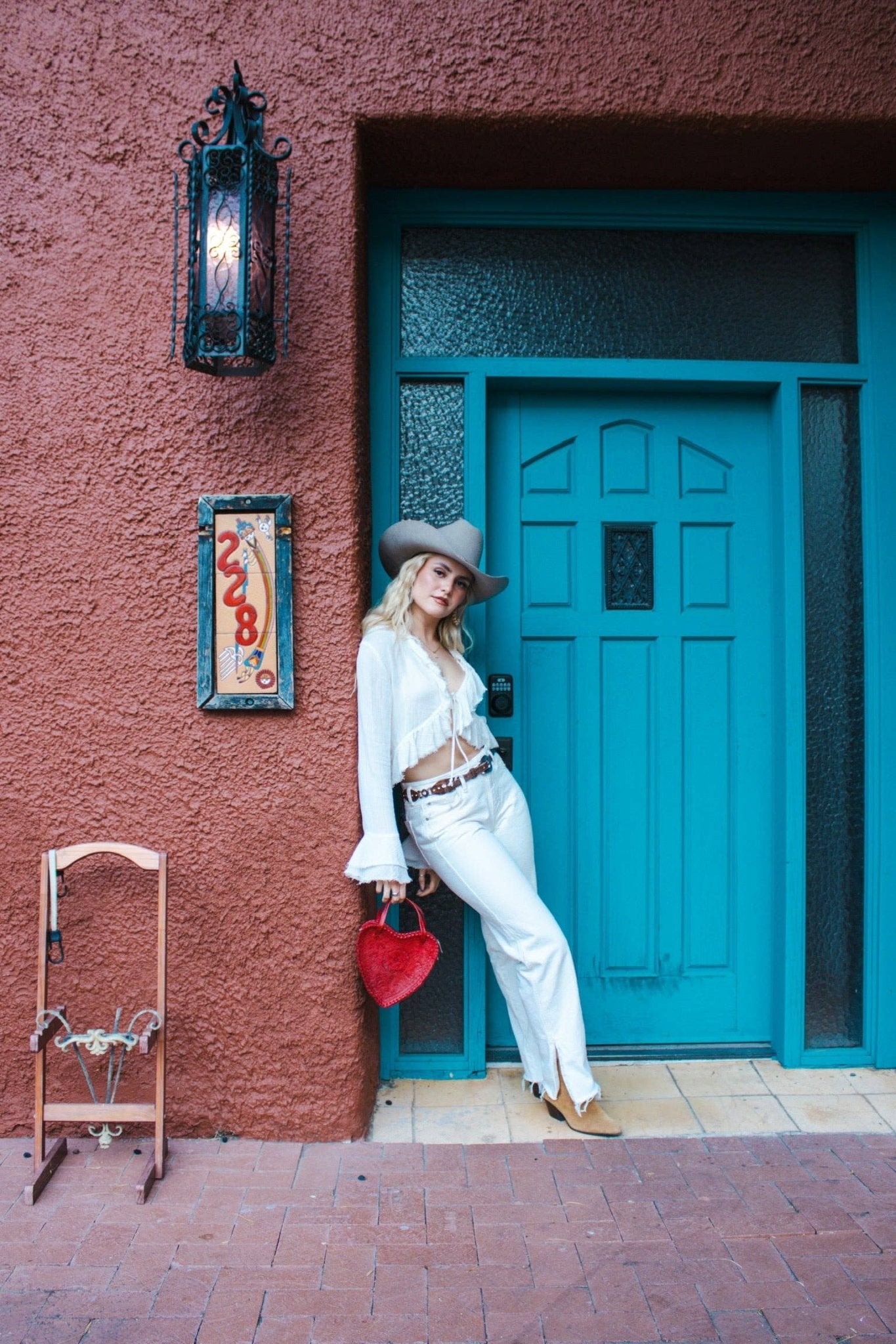 Red Heart Leather Purse - Box Turtle