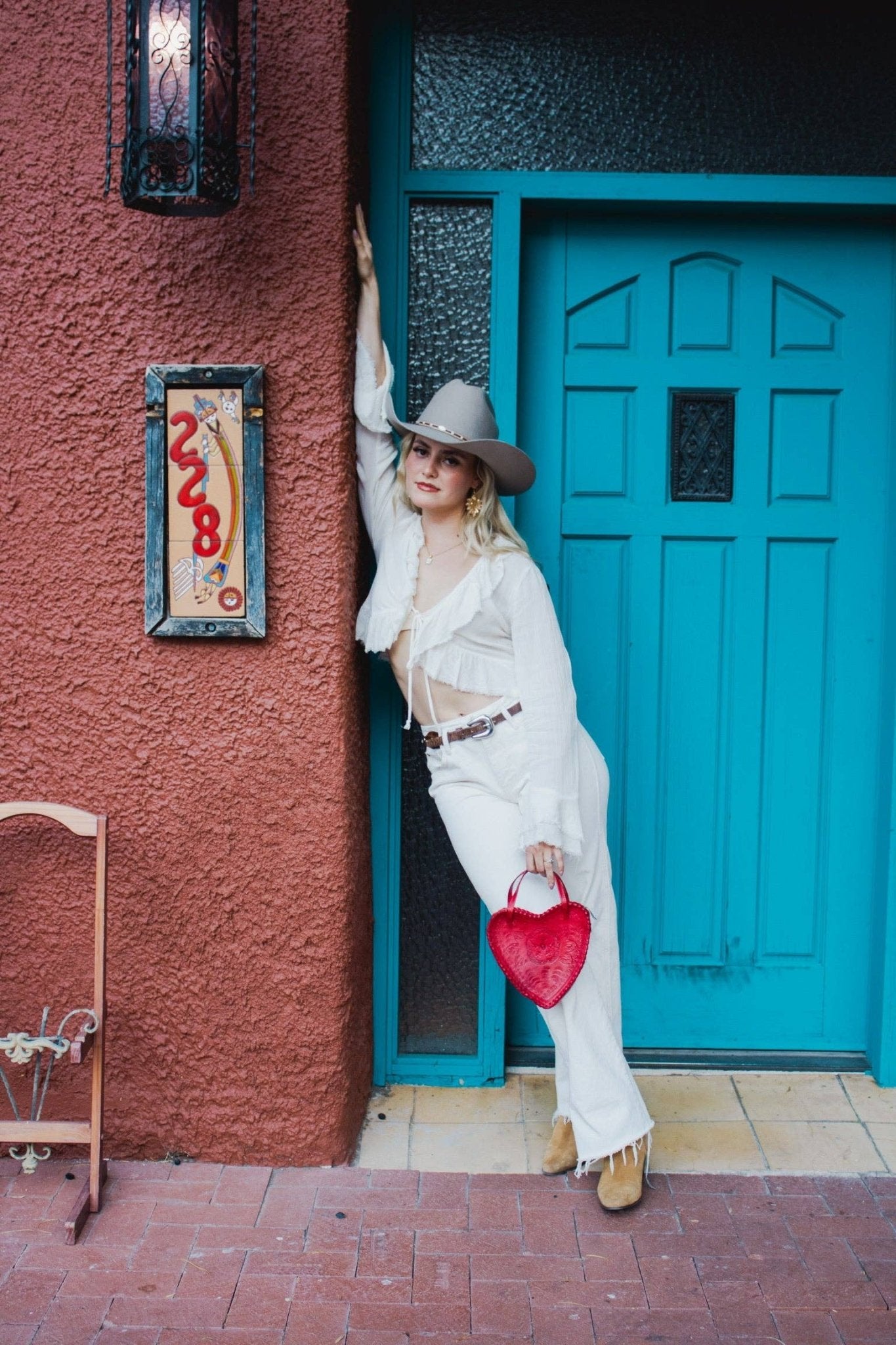 Red Heart Leather Purse - Box Turtle