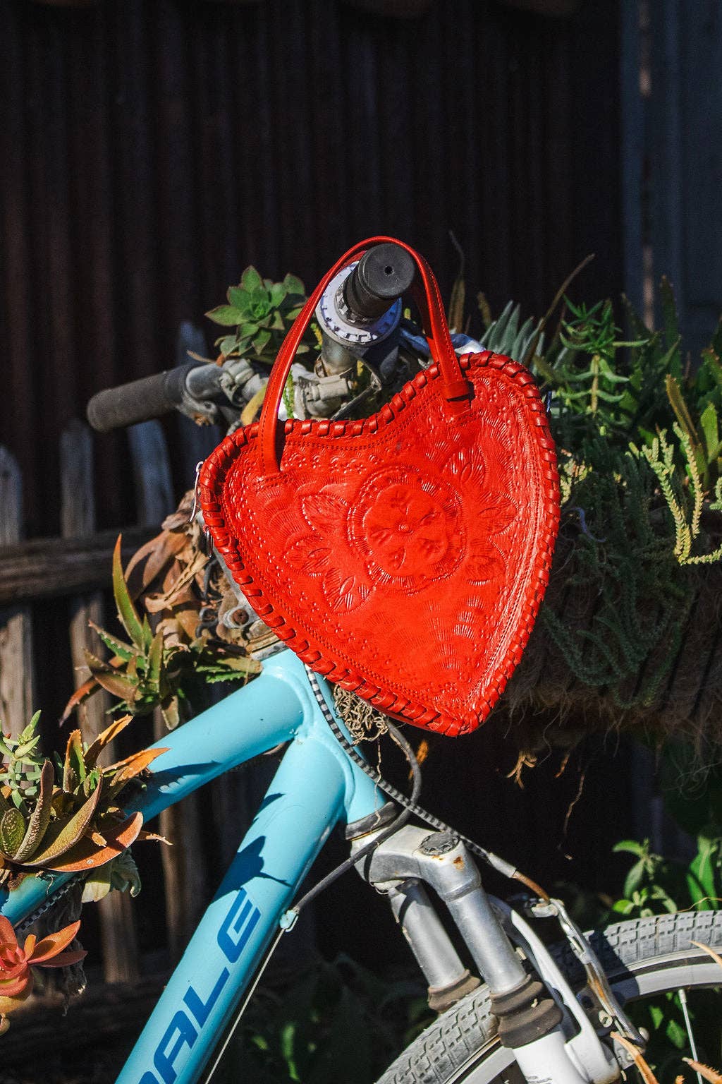 Red Heart Leather Purse - Box Turtle
