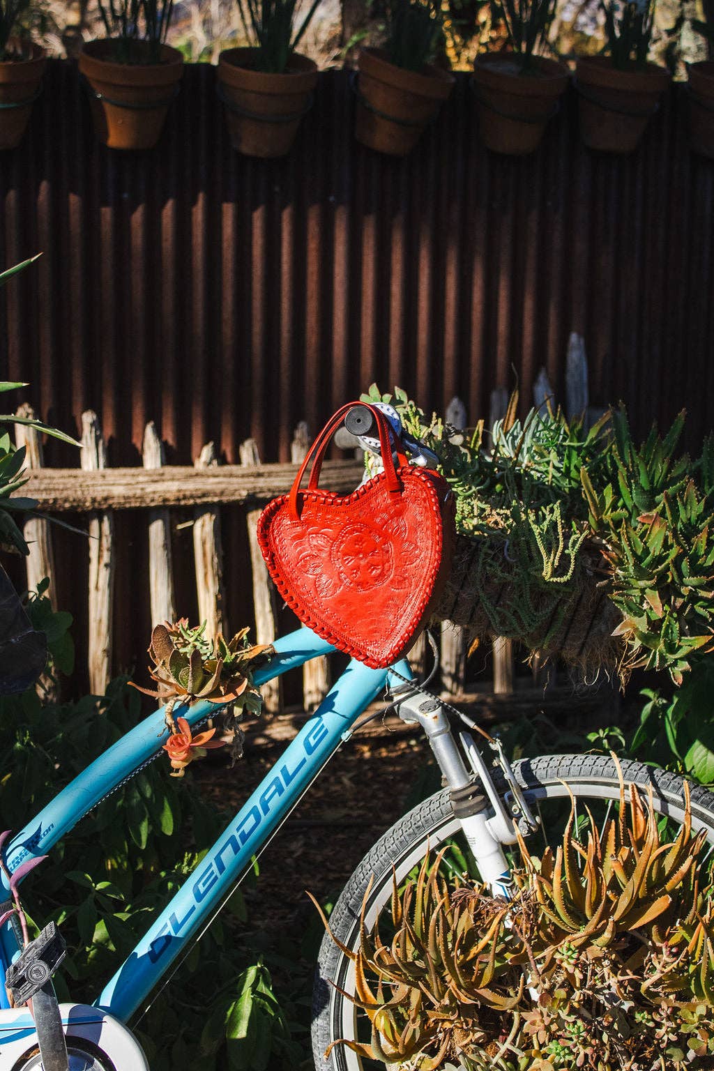 Red Heart Leather Purse - Box Turtle