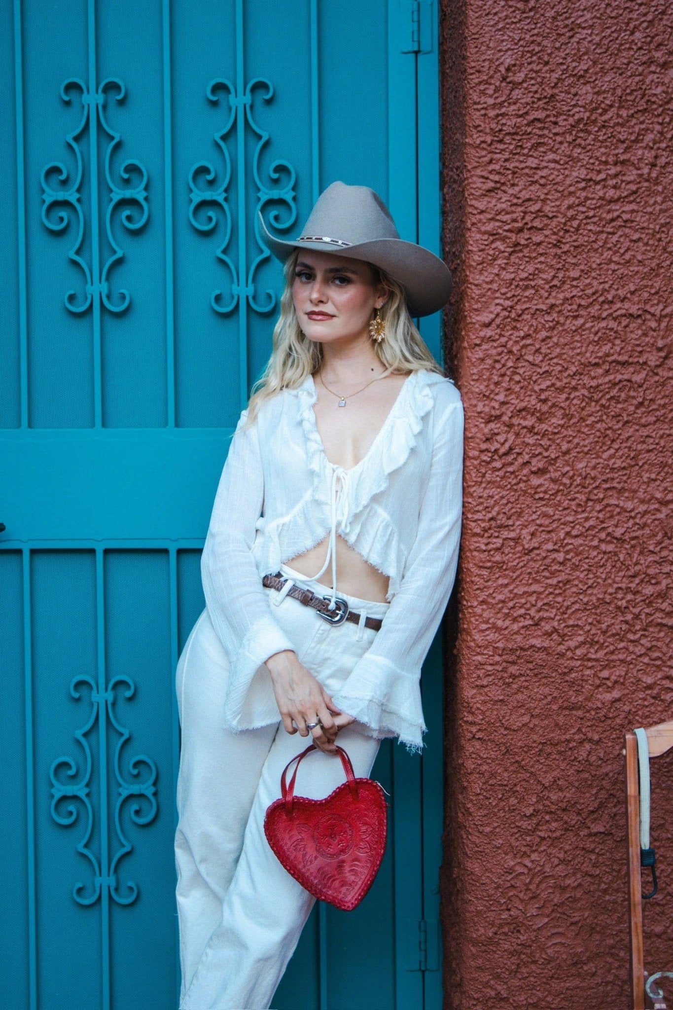 Red Heart Leather Purse - Box Turtle