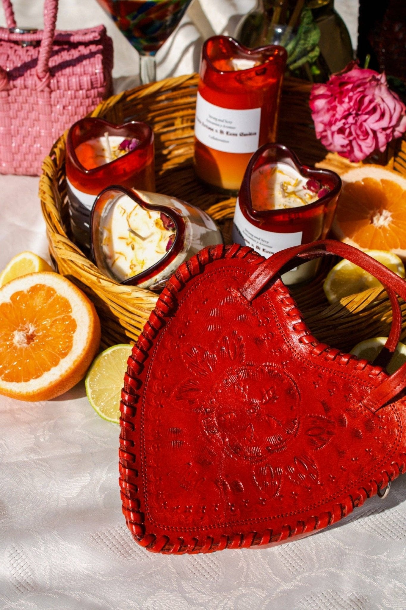 Red Heart Leather Purse - Box Turtle