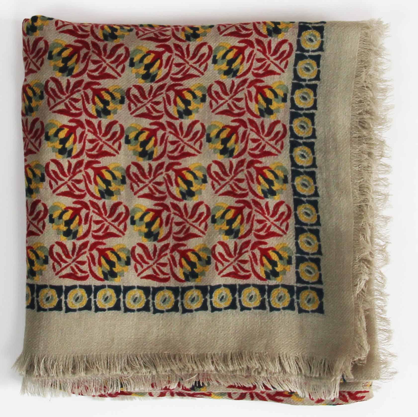 Red Red Poem Wool Square Scarf - Box Turtle