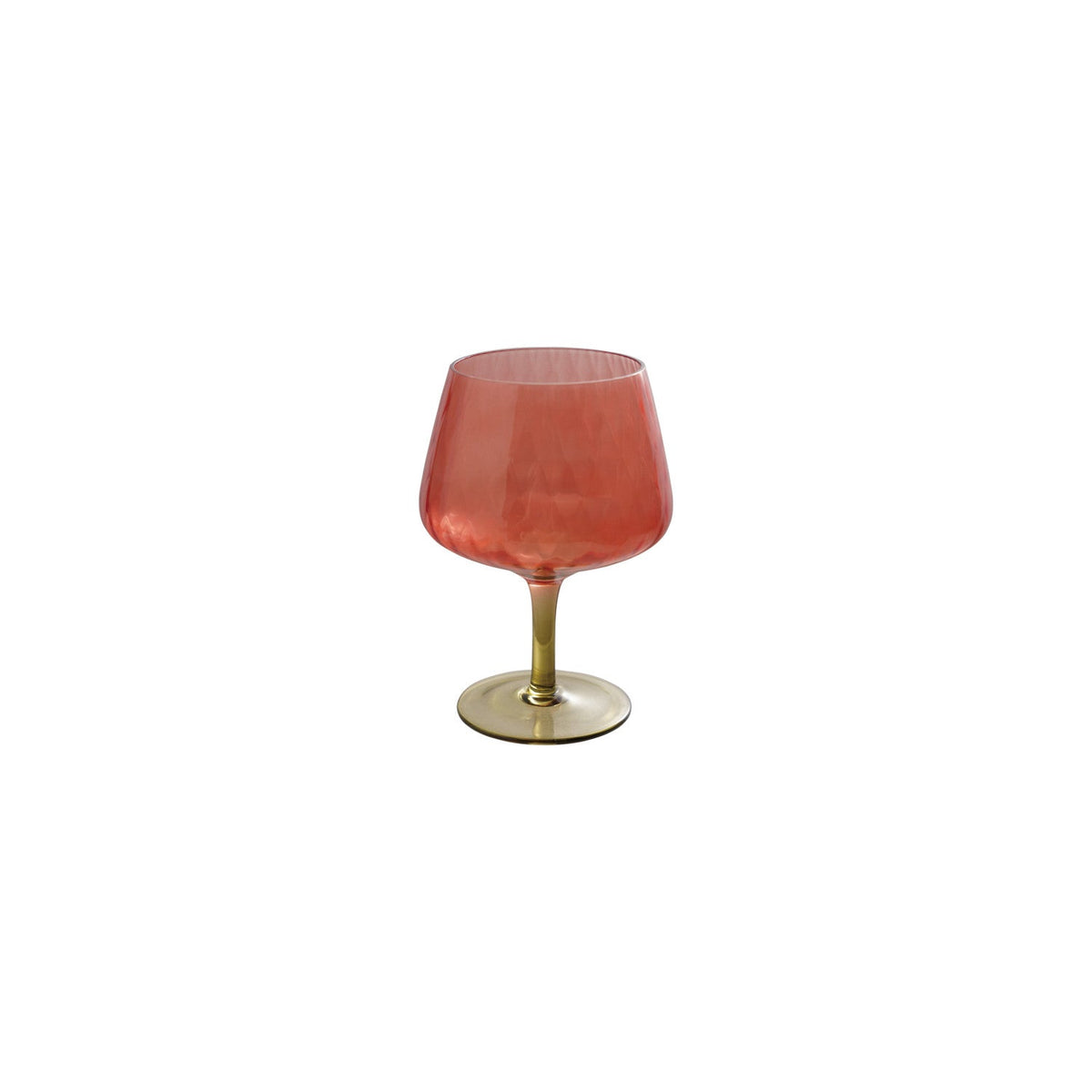 Red Ribbed Stemmed Wine Glass - Box Turtle