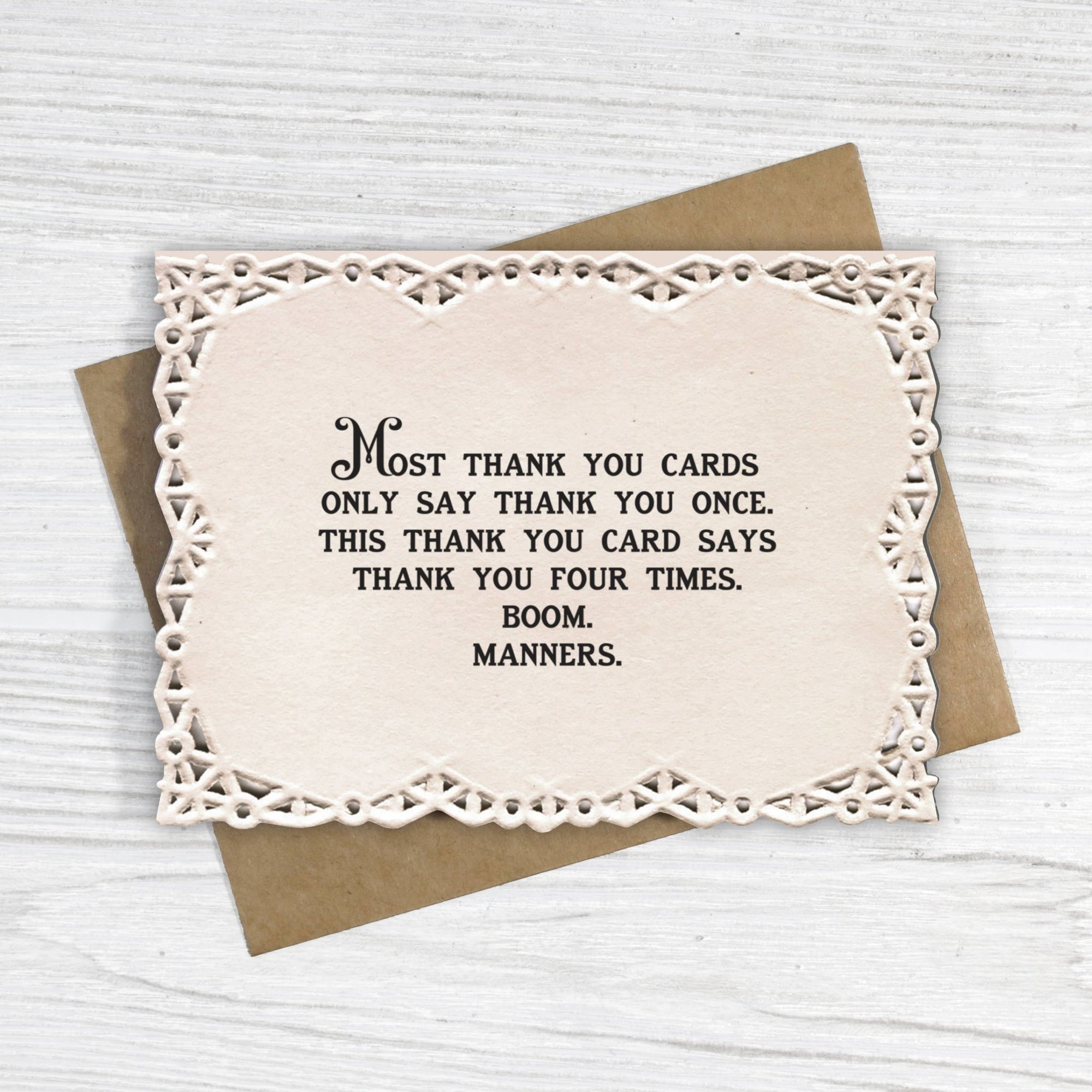 Repeated Thank You Vintage Card - Box Turtle