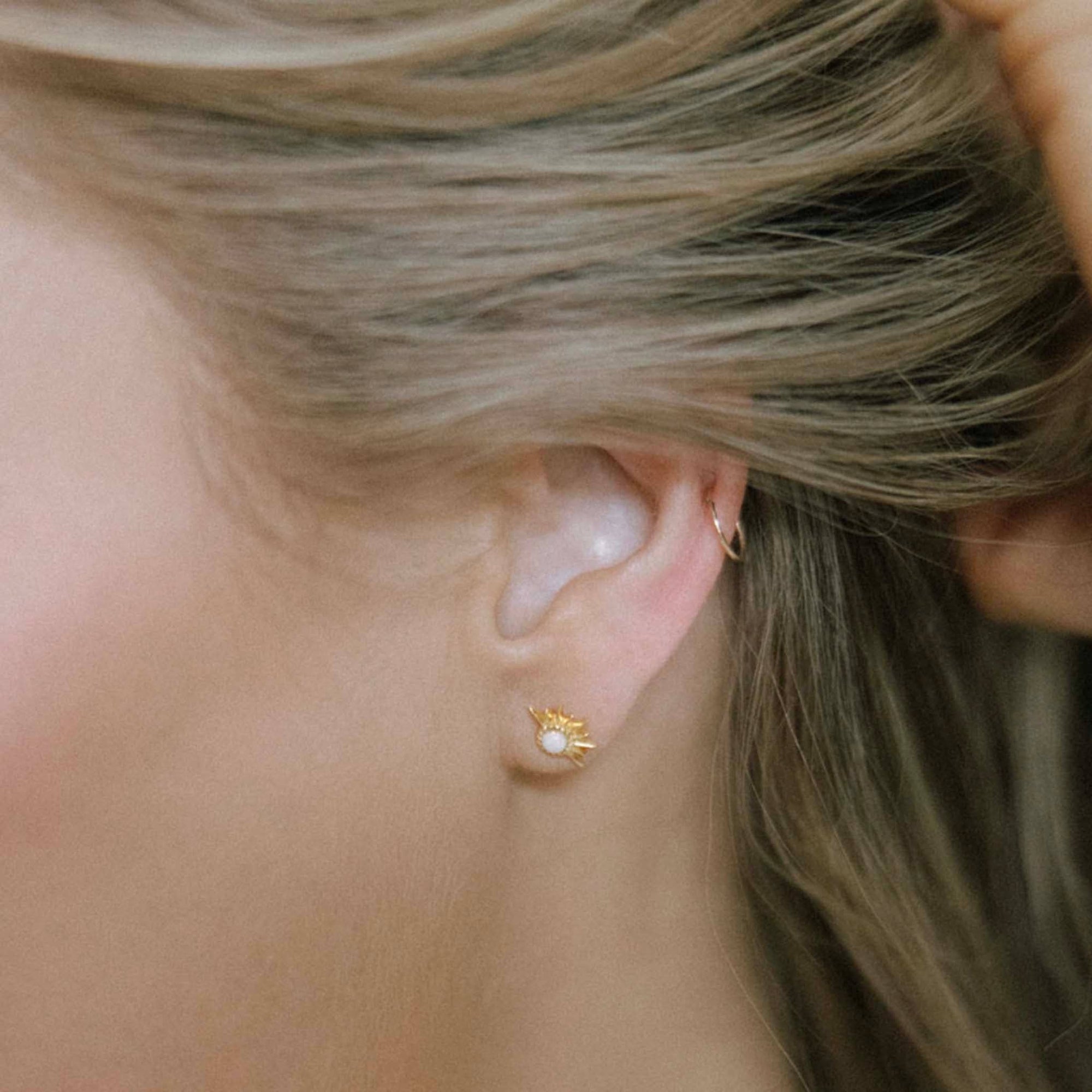 Rising Opal Sun Studs - Box Turtle