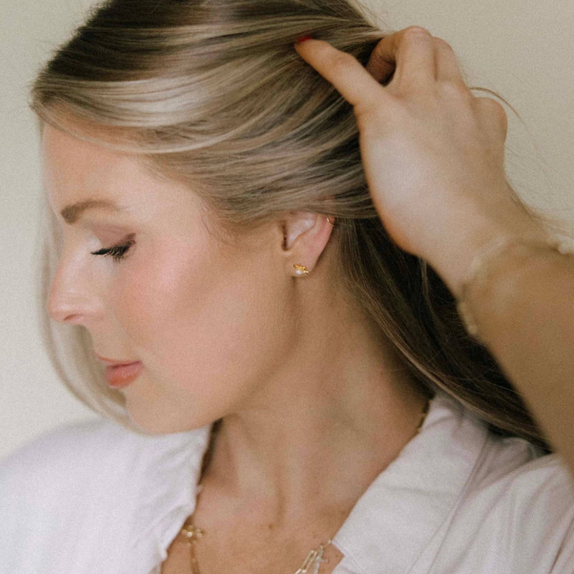 Rising Opal Sun Studs - Box Turtle