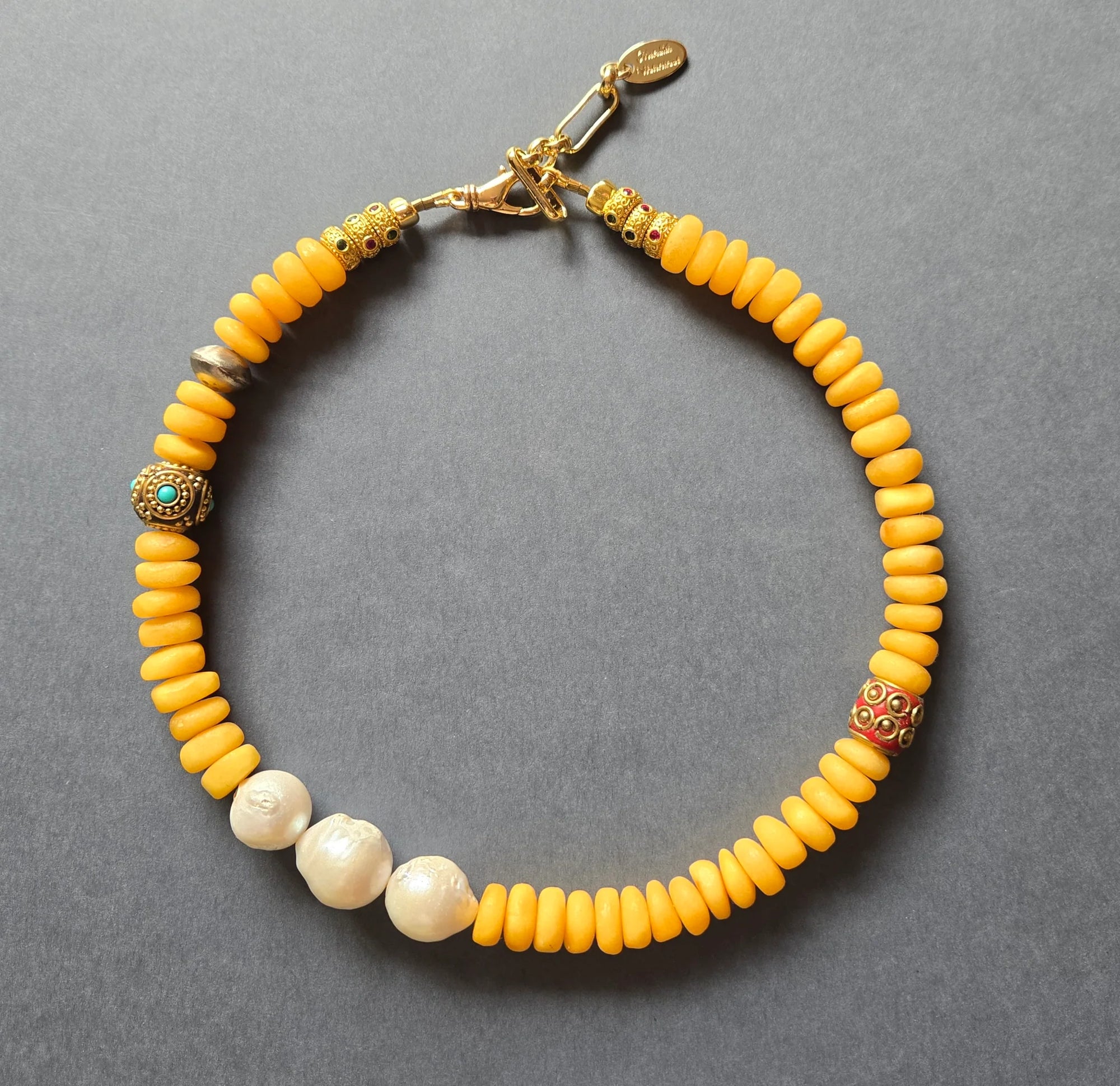 Mali Taureg Bead & Pearl Necklace