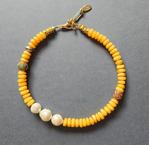 Mali Taureg Bead & Pearl Necklace