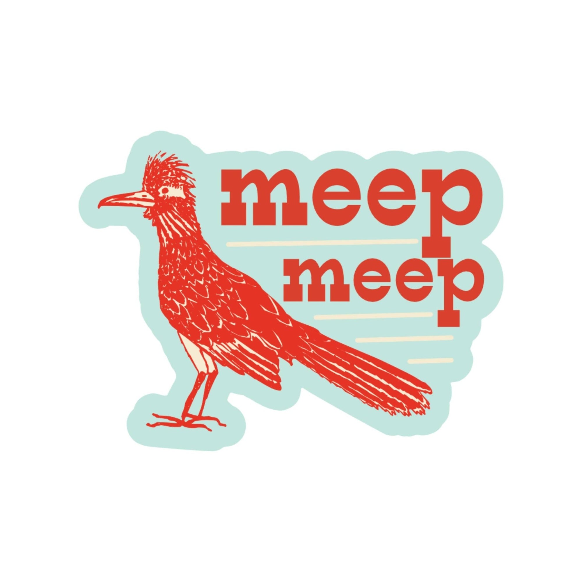 Roadrunner Bird Cute Meep Desert Vinyl Sticker - Box Turtle