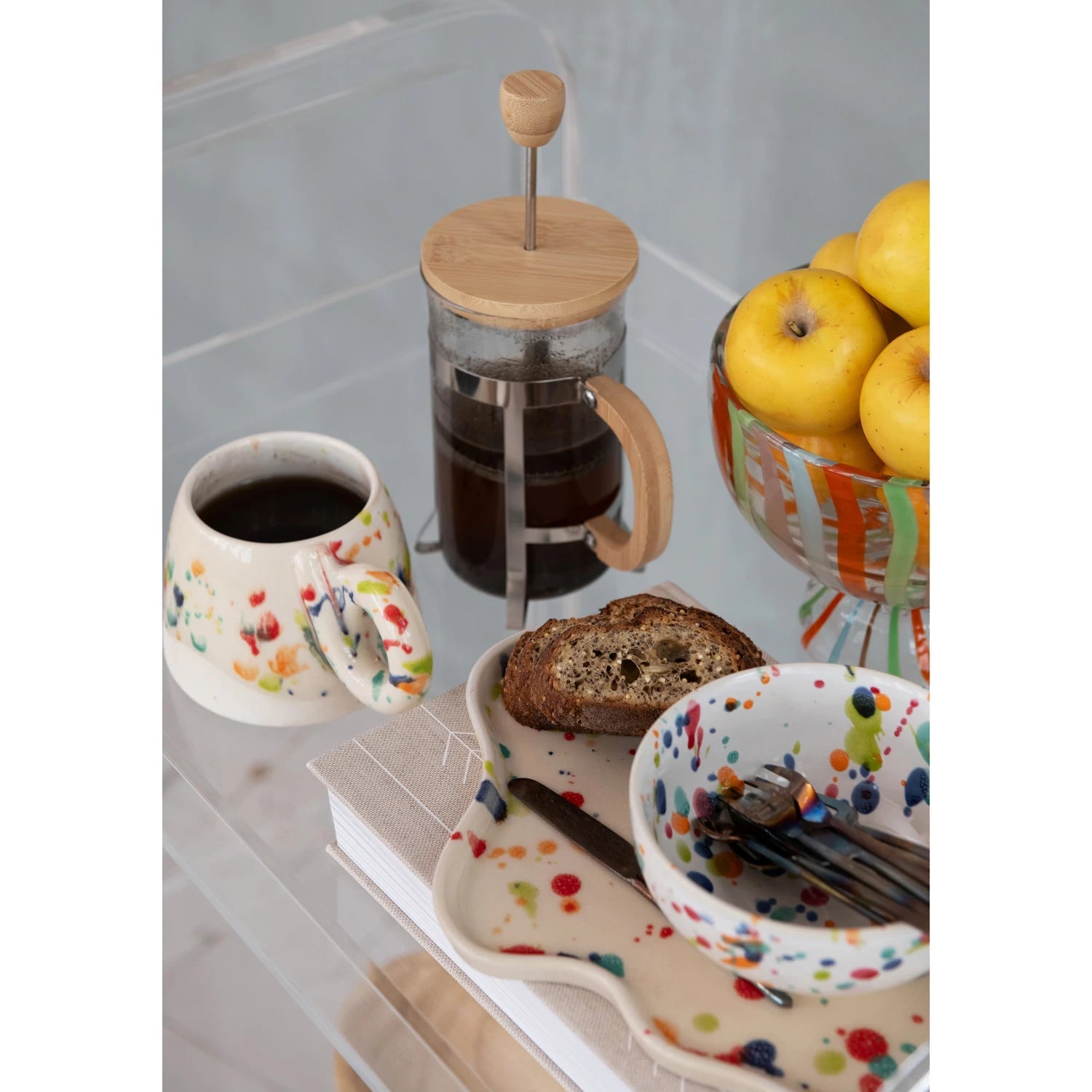 Rolled Speckled Stoneware Mug - Box Turtle