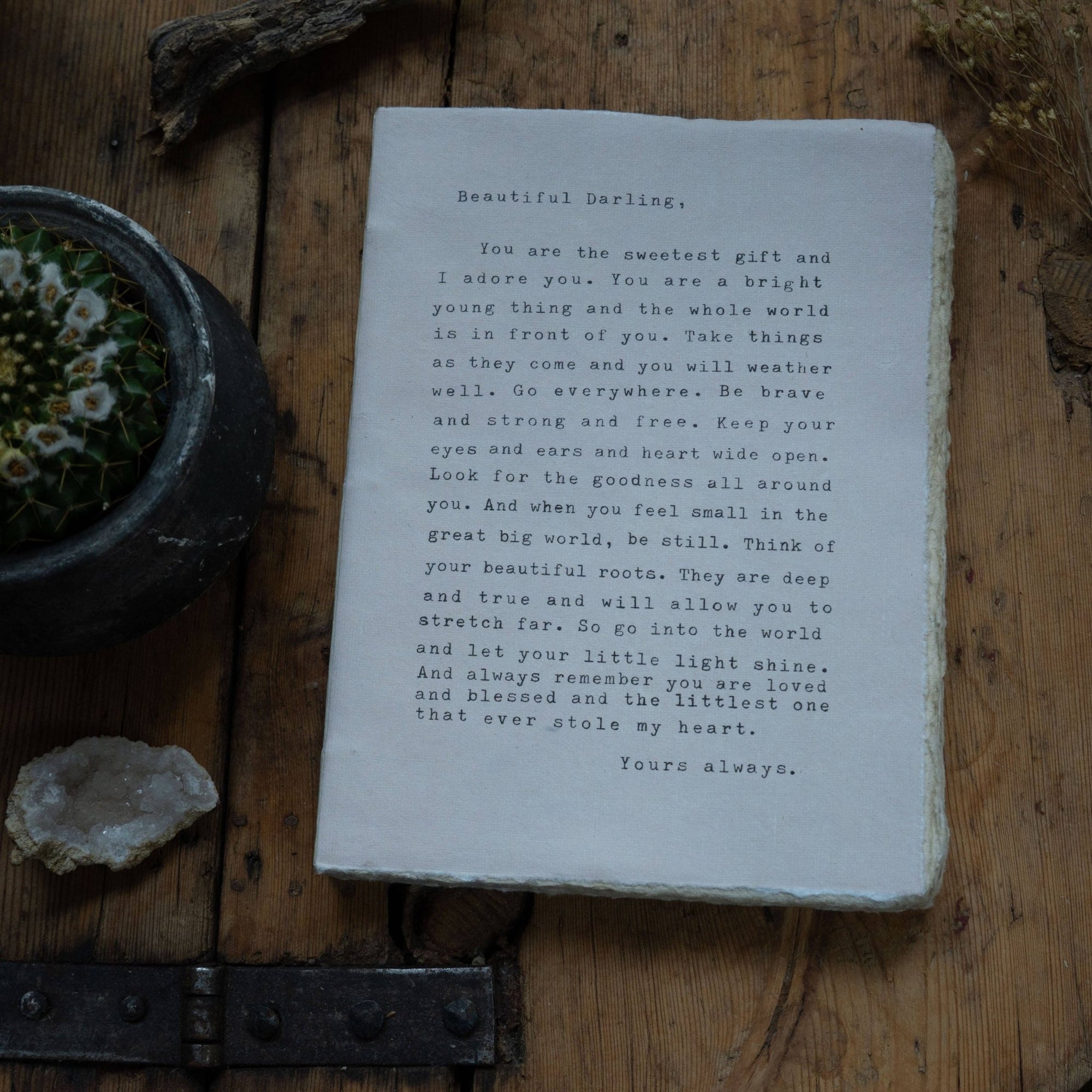 Rose Letter For Sophie Deckled Edge Notebook - Box Turtle