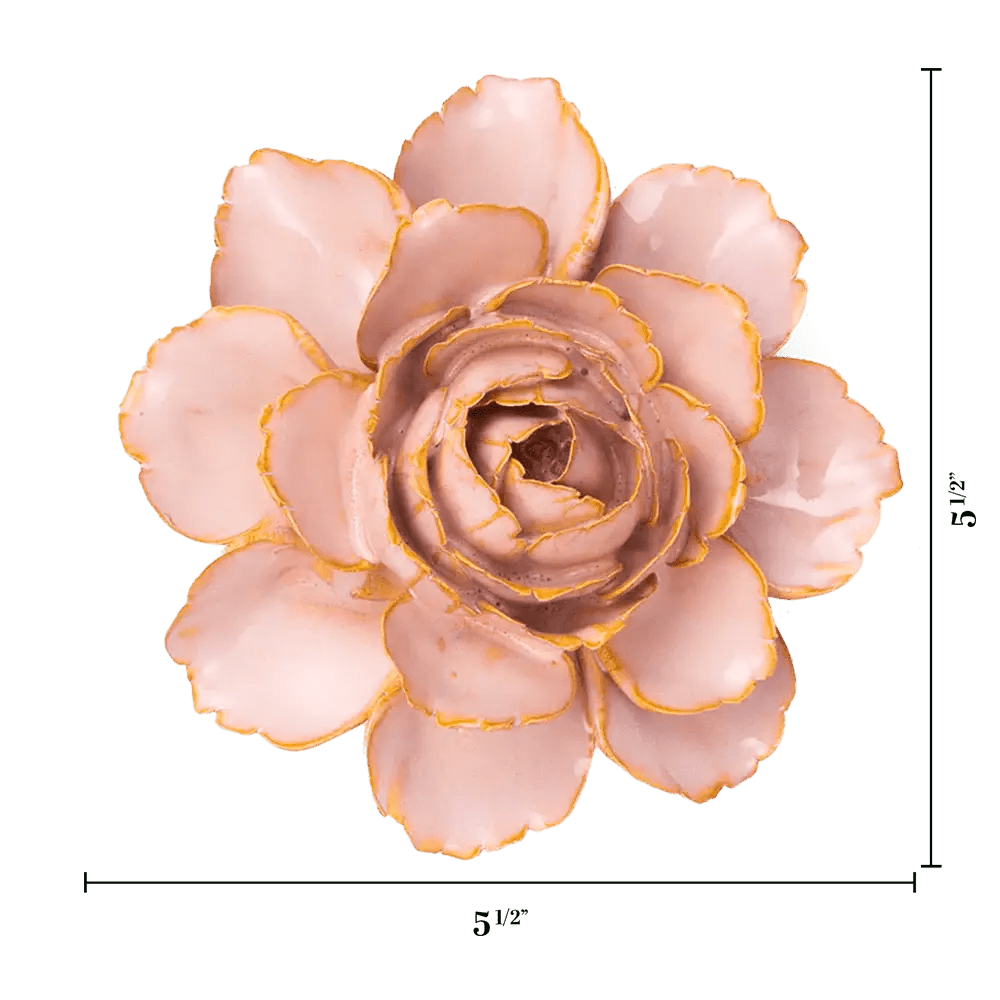 Rose Pink Camellia Flower Decor - Box Turtle