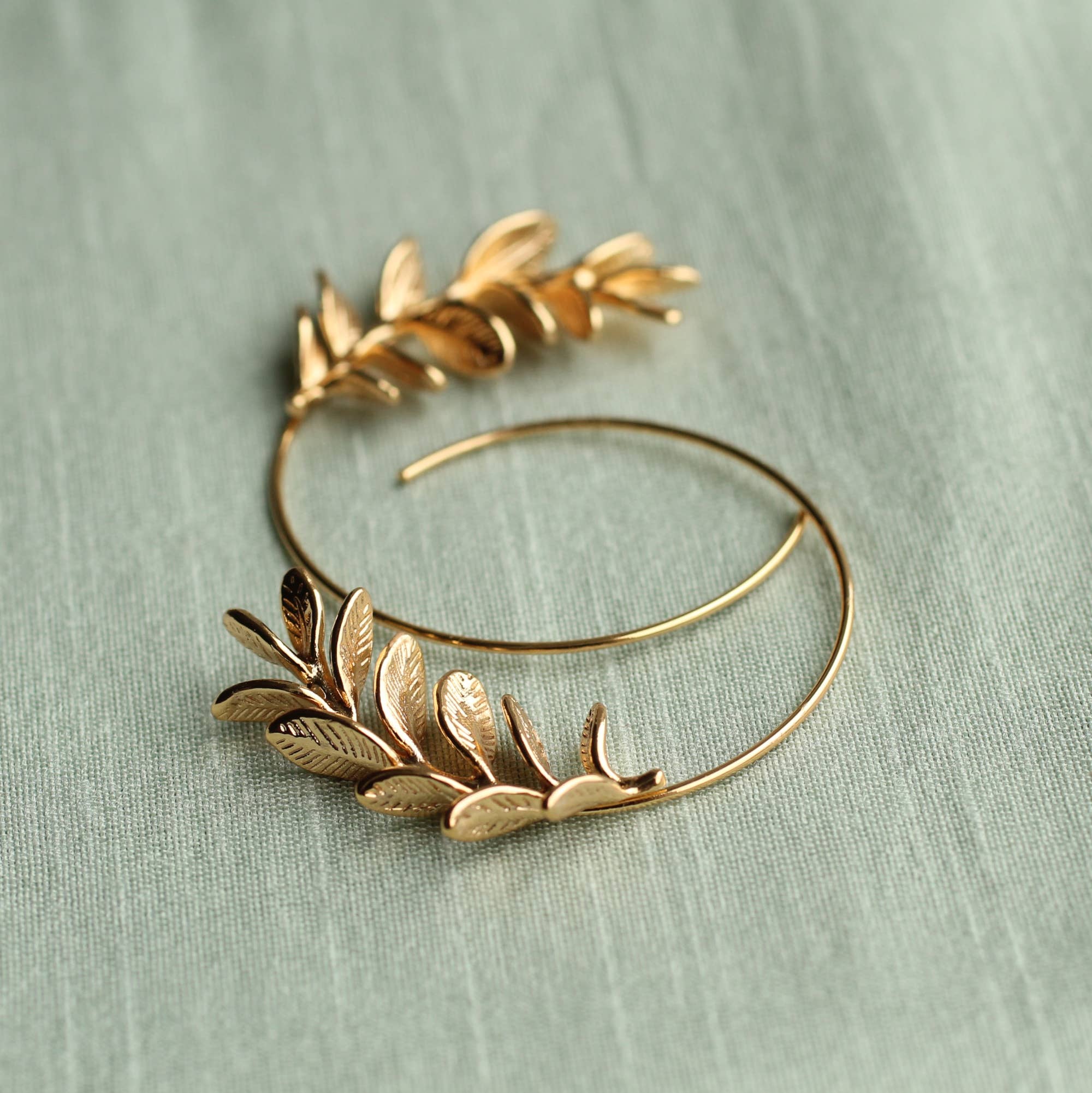Rosemary Botanical Leaf Hoops - Box Turtle