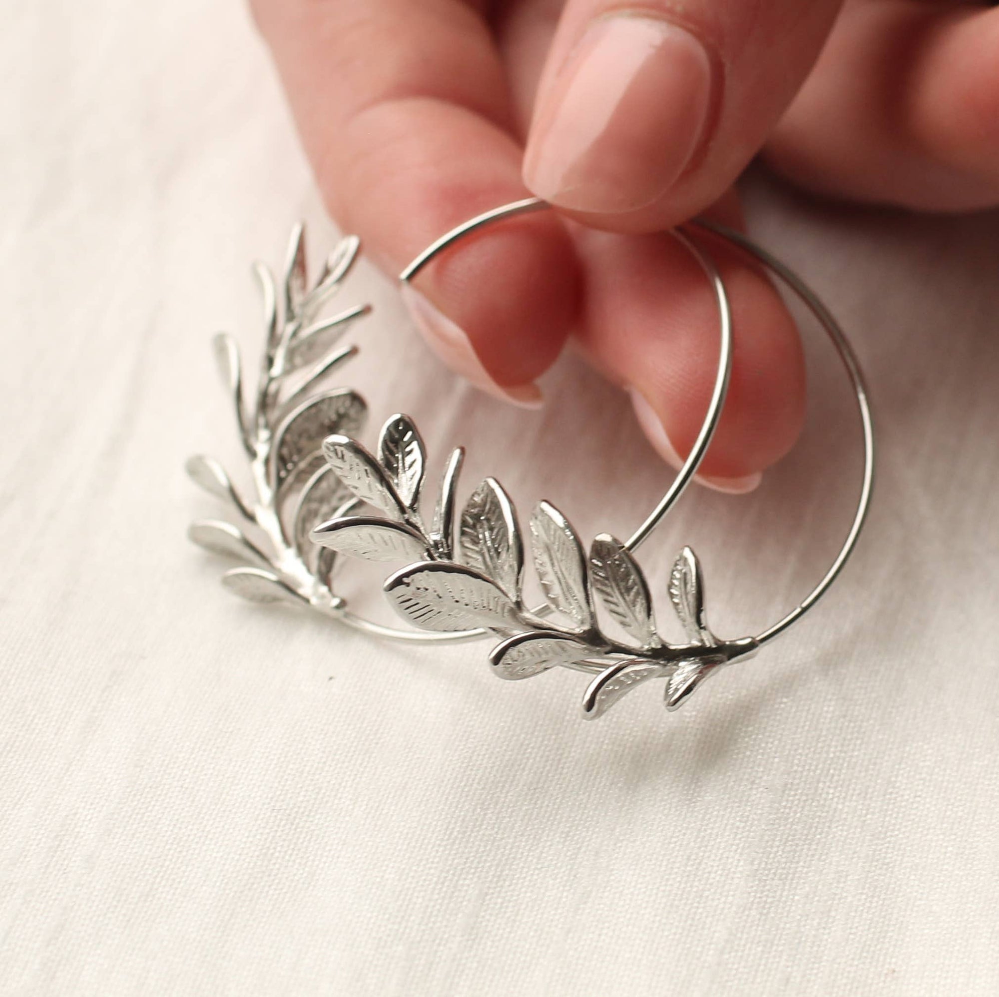 Rosemary Botanical Leaf Hoops - Box Turtle
