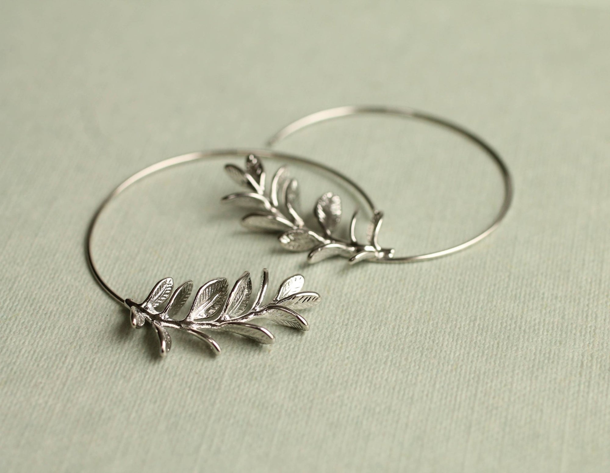 Rosemary Botanical Leaf Hoops - Box Turtle
