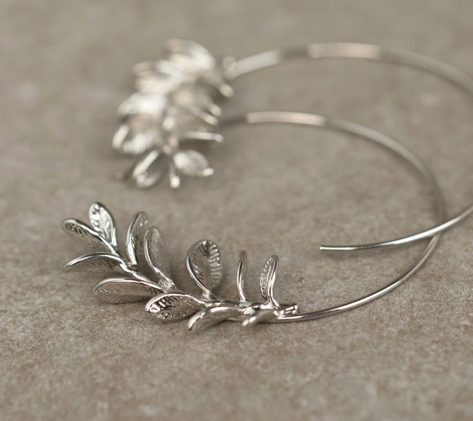Rosemary Botanical Leaf Hoops - Box Turtle